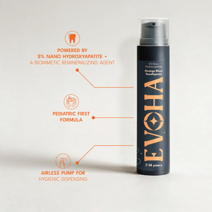 EVOHA Orange Blast KIDS TOOTHPASTE with 5% ΝΑΝΟ HYDROXYAPATITE for 7-14 years