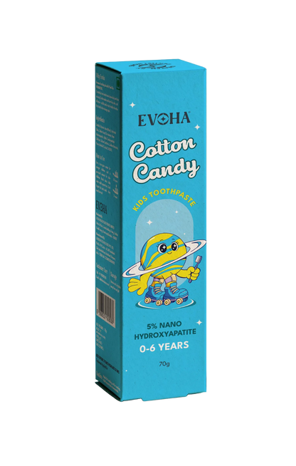 EVOHA Cotton Candy KIDS TOOTHPASTE with 5% ΝΑΝΟ HYDROXYAPATITE for 0-6 years