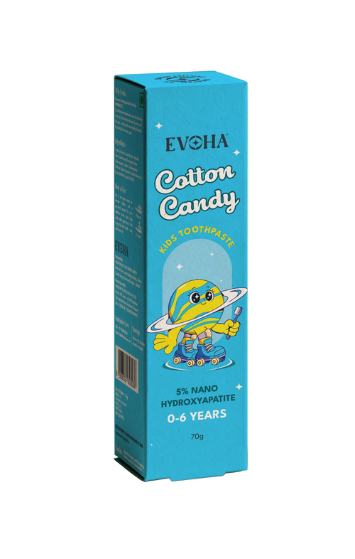 EVOHA Cotton Candy KIDS TOOTHPASTE with 5% ΝΑΝΟ HYDROXYAPATITE for 0-6 years