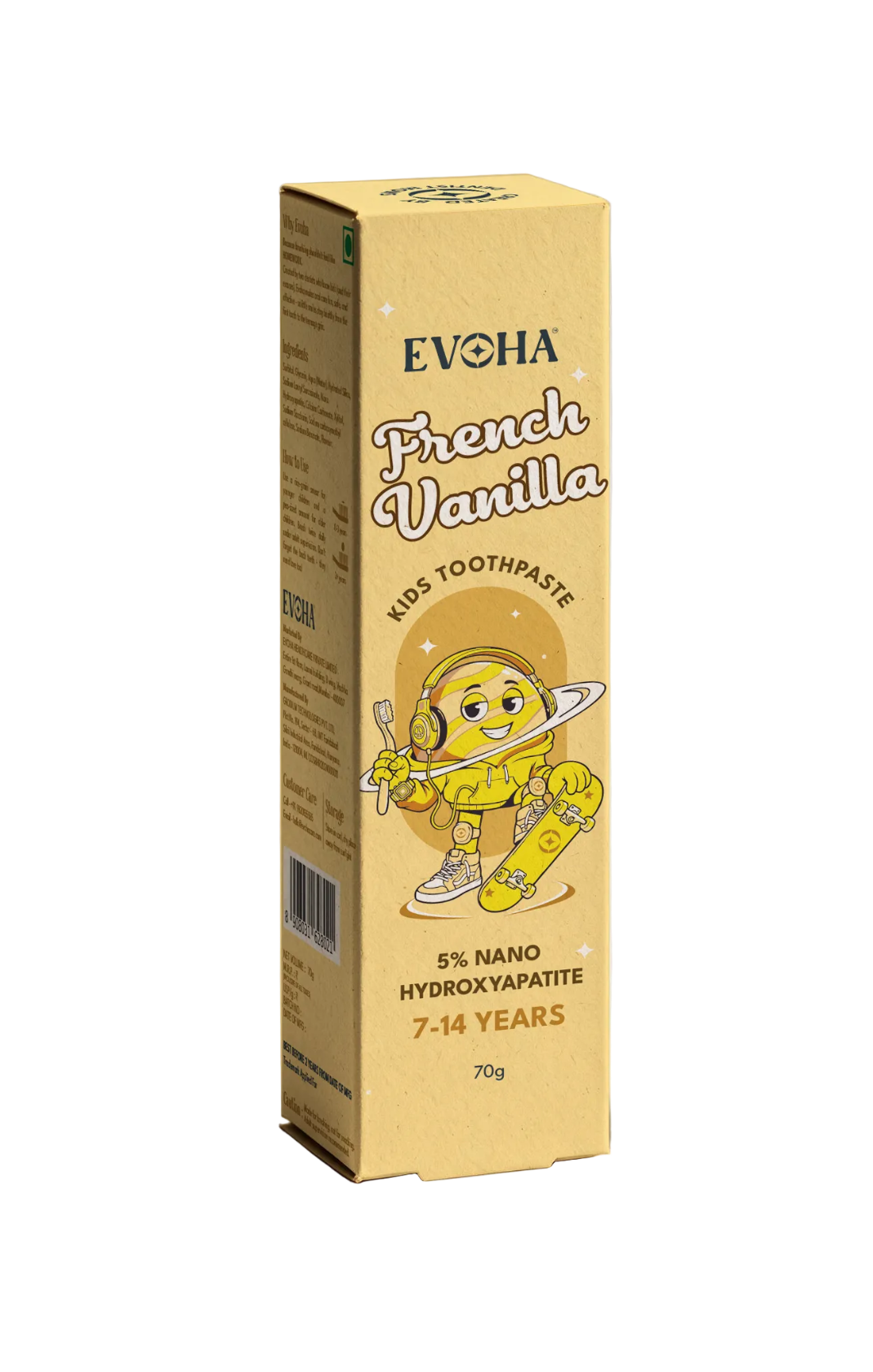 EVOHA French Vanilla KIDS TOOTHPASTE with 5% ΝΑΝΟ HYDROXYAPATITE for 7-14 years