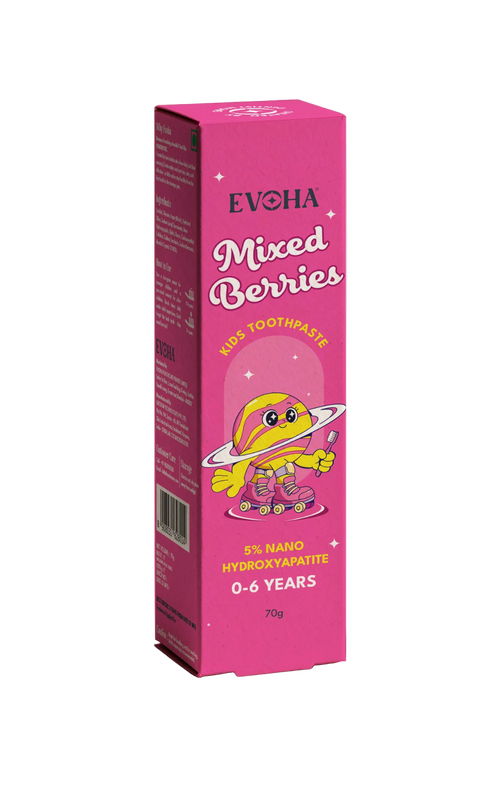 EVOHA Mixed Berries KIDS TOOTHPASTE with 5% ΝΑΝΟ HYDROXYAPATITE for 0-6 years