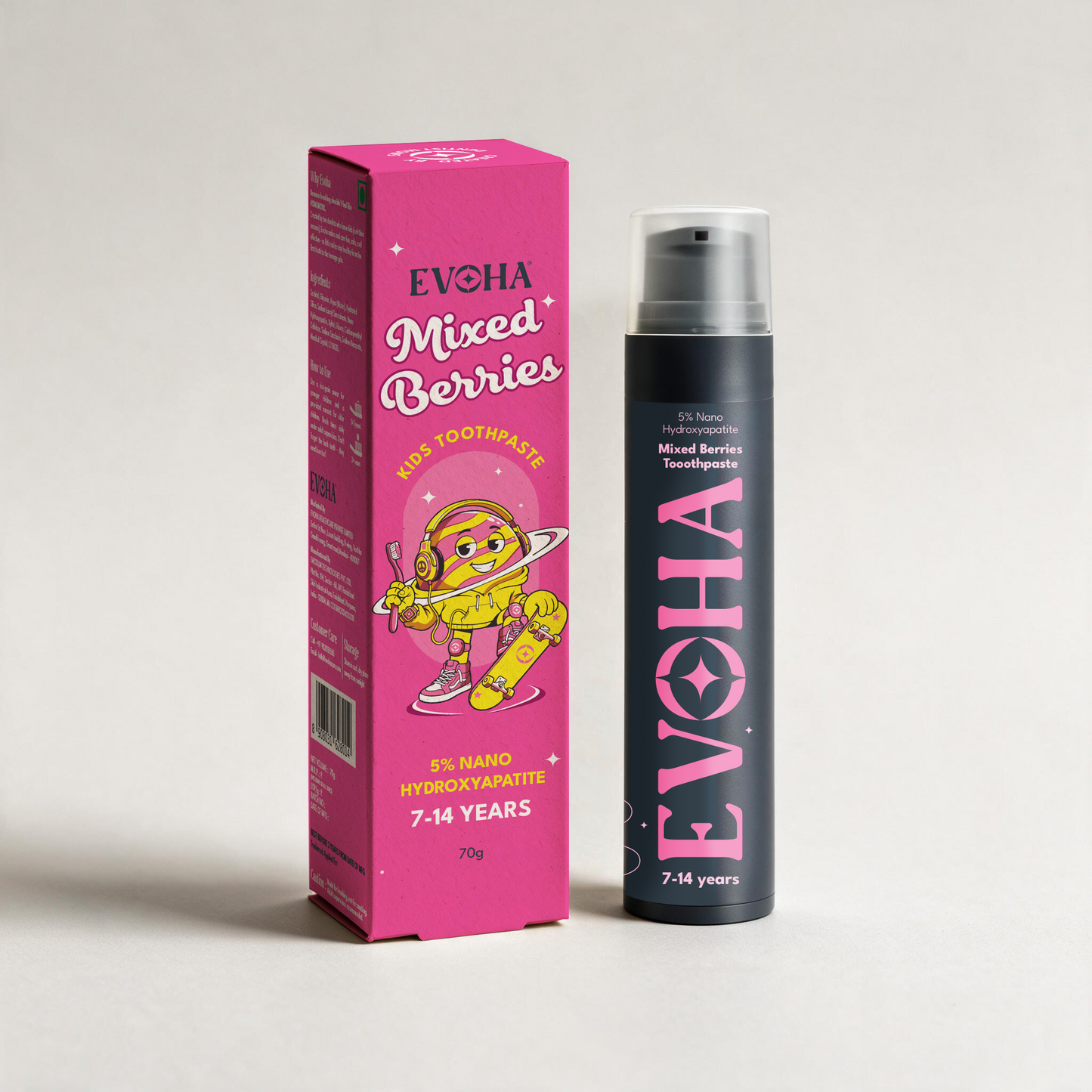 EVOHA Mixed Berries KIDS TOOTHPASTE with 5% ΝΑΝΟ HYDROXYAPATITE for 7-14 years
