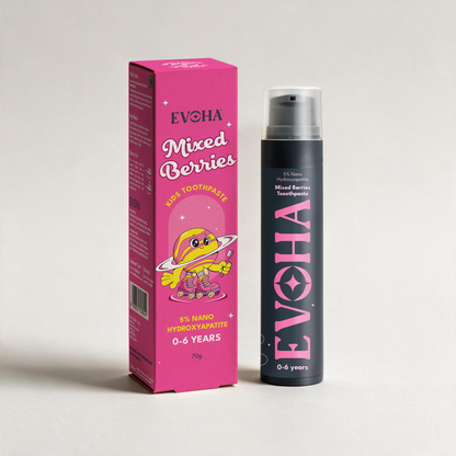 EVOHA Mixed Berries KIDS TOOTHPASTE with 5% ΝΑΝΟ HYDROXYAPATITE for 0-6 years