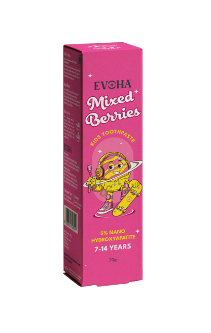 EVOHA Mixed Berries KIDS TOOTHPASTE with 5% ΝΑΝΟ HYDROXYAPATITE for 7-14 years