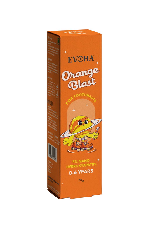 EVOHA Orange Blast KIDS TOOTHPASTE with 5% ΝΑΝΟ HYDROXYAPATITE for 0-6 years