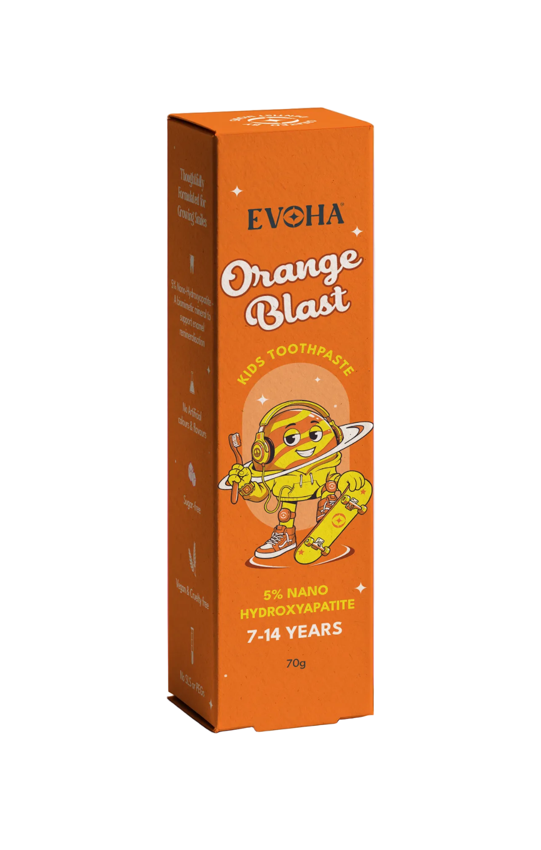 EVOHA Orange Blast KIDS TOOTHPASTE with 5% ΝΑΝΟ HYDROXYAPATITE for 7-14 years